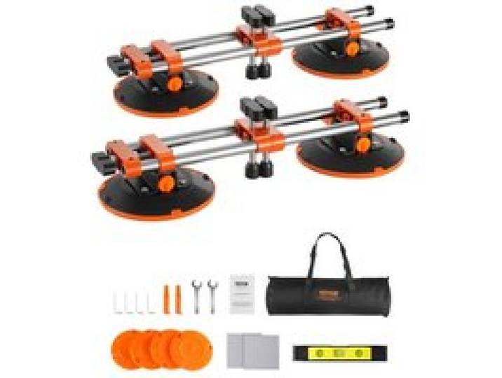 VEVOR Ventouse de Rapprochement Joints Carrelage 152 mm, Poseur de Joints Granit à Ventouse, Lot de 2, Réglable à 180°, Outil d'Installation de Comptoir, pour Nivellement Jointure Dalle de Marbre