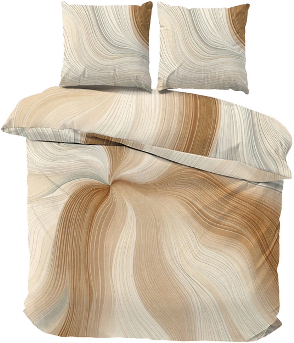 iSleep Dekbedovertrek Matthias Eenpersoons Beige 140x220 cm