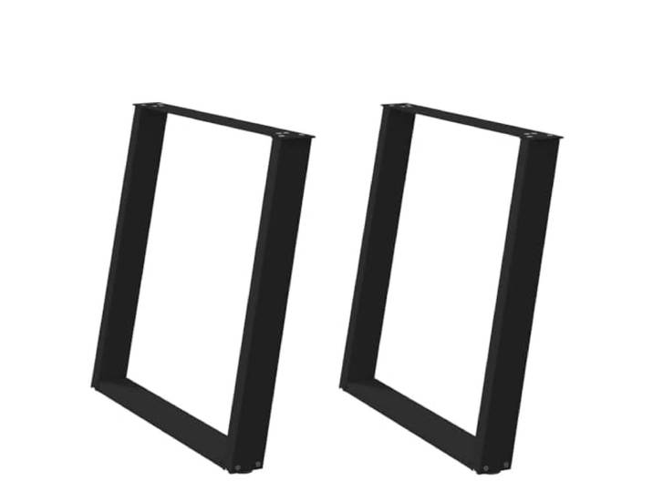 HGDFWRQW Esstischbeine 2er Set U-Form 70x73 cm Tischkufen Schwarz Robuste 80-Grad-Neigung und justierbare Nivellierfüße bieten sicheren Halt für Esszimmer und Arbeitszimmer ohne Wackeln.