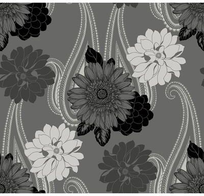 Seabrook Designs Britton Floral Paisley Unpasted Wallpaper