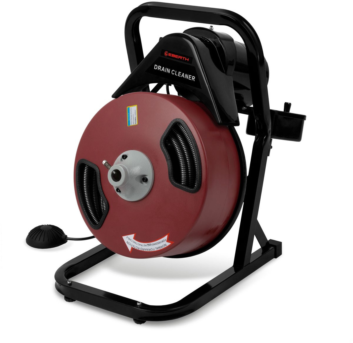 Eberth Elektrische Buisreiniger met 20 m Spiraal, 400 W Motor, voor Buisdiameters van 5-10 cm, incl. 4 Snijbladen