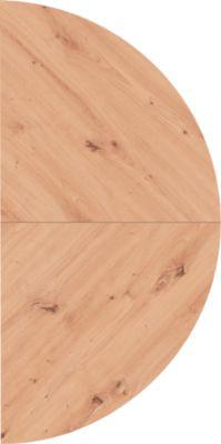 Ansatztisch Breno, für Schreibtische Breno, ⌀ 1600 mm, Asteiche/Silber