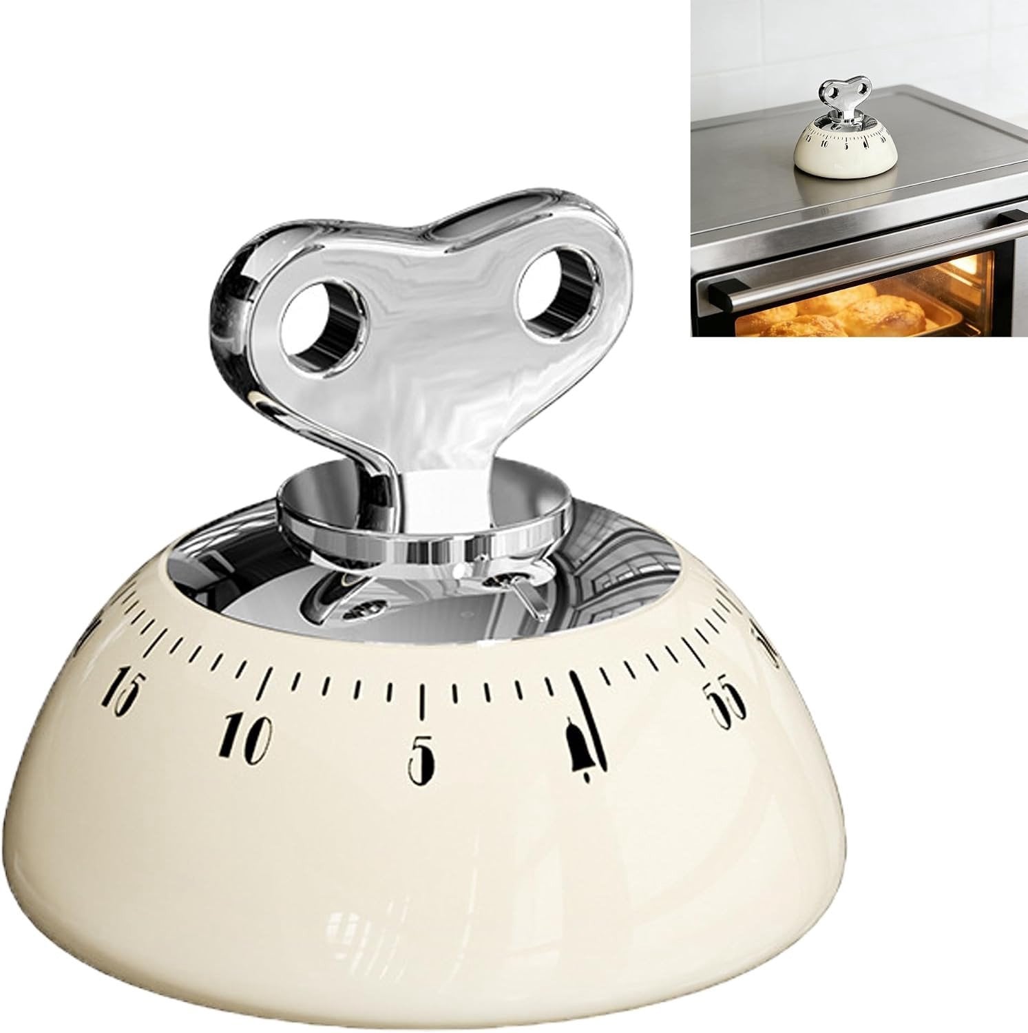 Mechanische Keukentimer met Magnetische Bevestiging voor Koken, Bakken en Studieactiviteiten