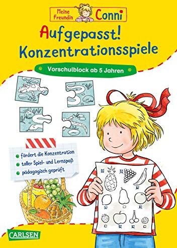 Hanna Sörensen - Conni Gelbe Reihe: Aufgepasst! Konzentrationsspiele: Vorschulblock ab 5 Jahren - Preis vom 18.10.2026 19:22:15 h