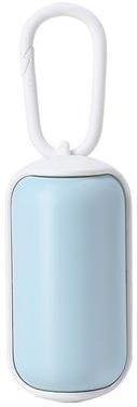 Snug & Styled Portable Dog Poop Bag Dispenser & Hands Free Waste Pickup Tool With 15 Bags blue+white