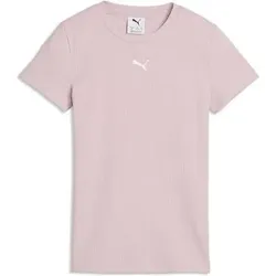 Puma Kinder Freizeit / Mode Sommer GJ T-Shirts / Tanks T-Shirts/Tanks ku.Arm Ki ESS ELEVATED Rib Slim Tee G, Größe 176 in Pink Pink