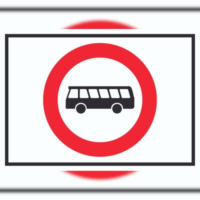HB-Druck Durchfahrt verboten Bus Symbol Schild A3 Rückseite selbstklebend
