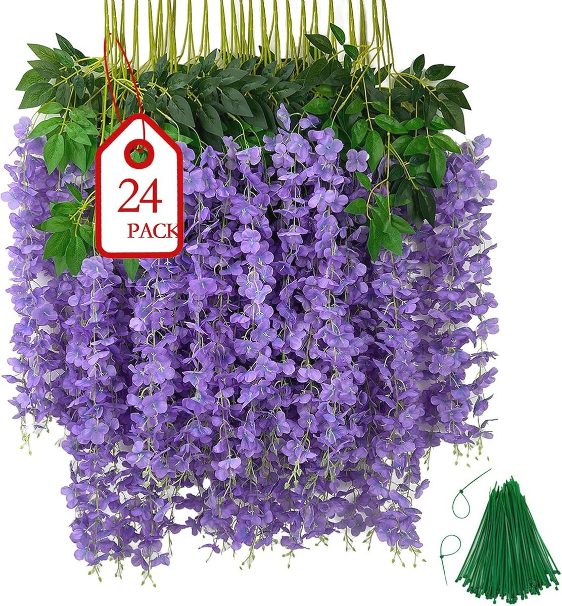 24 Stuks Hangende Kunstmatige Bloemen voor Tuin en Thuis Decoratie