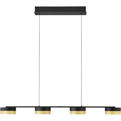 LED Pendelleuchte "MESH", schwarz (schwarz, goldfarben), 4, 1 Stk., HELL HÖLLISCH GUTES LICHT, Leuchten, Tastdimmer, Stufenlos höhenverstellbar, LED Pendelleuchte