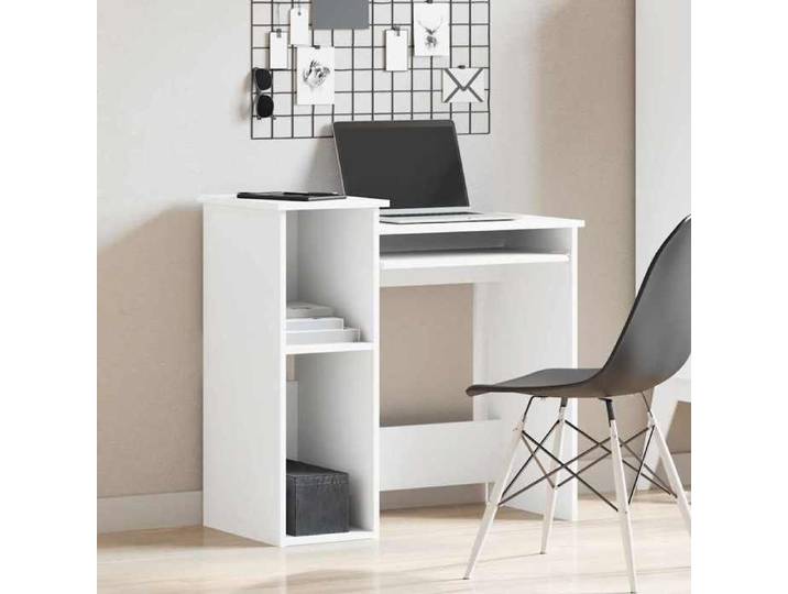 Remise Bureau informatique - Table de Bureau avec étagères blanc 84 x 40 x 78 cm - bois d'ingénierie JILIMAISON2025 20704082