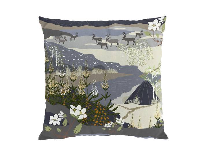 Arvidssons Textil Taie Fjällvandring 47x47 cm Bleu