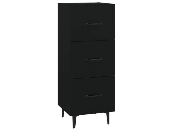 Kaorsrow Sideboard Schwarz 34,5x34x90 cm Holzwerkstoff Kommode Schlankes Design für Wohnzimmer und Schlafzimmer mit Schubladen für geordnete Aufbewahrung und Eisengestell.
