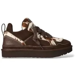 UGG für Damen. 1180311 Braune Lowmel Western Ledersneaker (39), Wohnung, Spaltleder, Schnürsenkel, Lässig