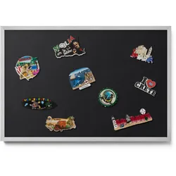 MAGNETTAFEL 60x40 cm Silberner Rahmen Farbe Schwarz