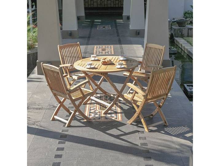 Zebra Bali Gartenmöbel-Set M (4 Plätze) Tisch Ø110cm
