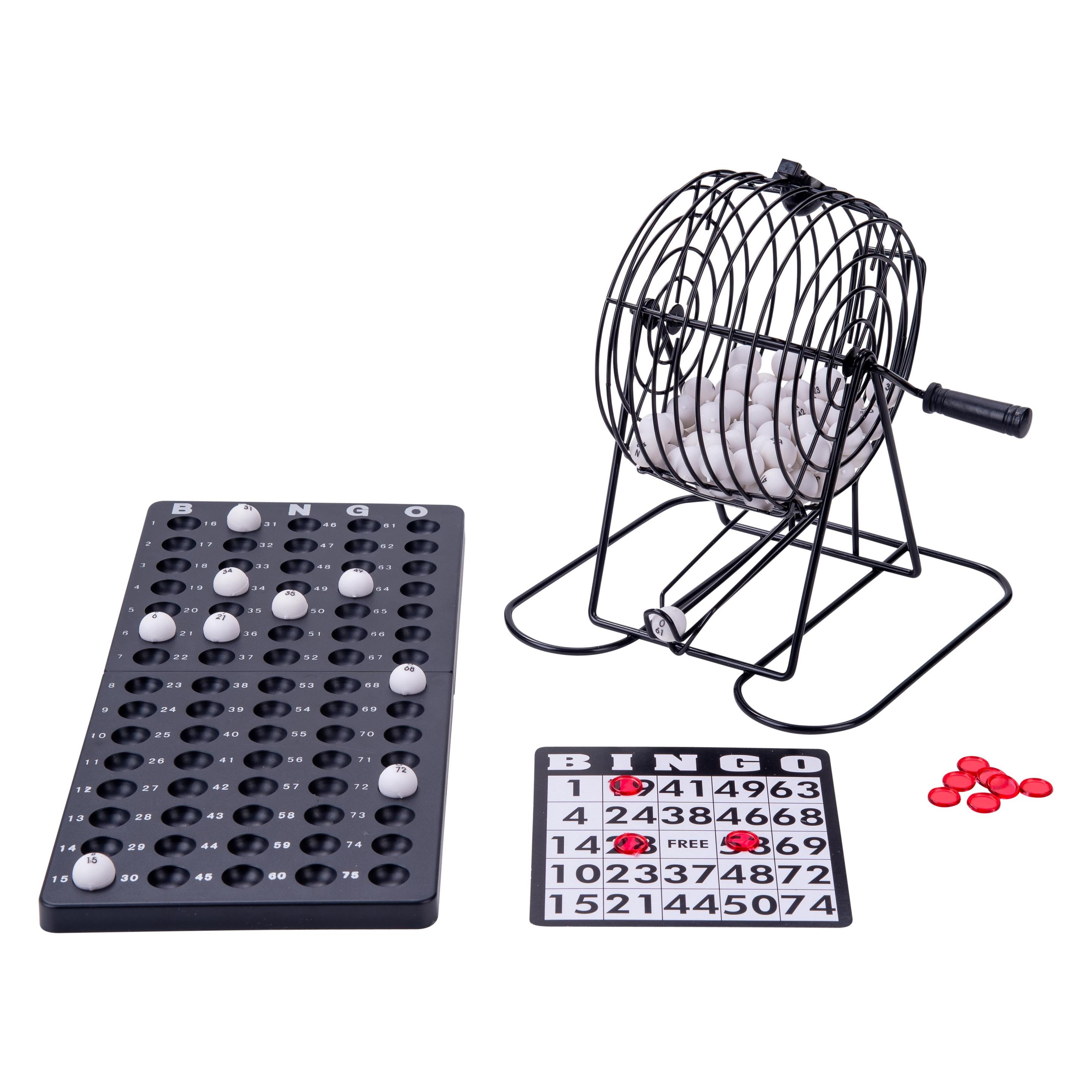 Longfield Bingotrommel 13,5 cm komplettes Set - Schwarz metaal (Deutsch, 3 - 6 Spieler) (360564)