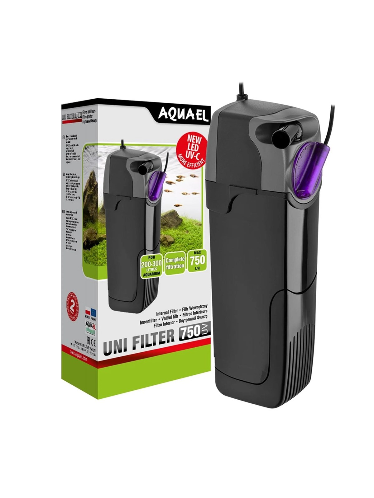 AQUAEL UNI UVC 750 Internal Aquarium Filter with UV Clarifier