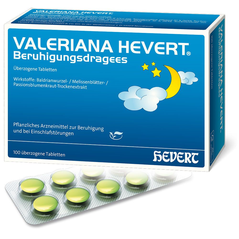 Valeriana Hevert Beruhigungsdragees 100 St Überzogene Tabletten