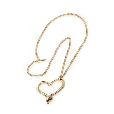 Lange Kette "Herz Me", Damen, Gr. onesize, Metall, gold (golden), COLLEZIONE ALESSANDRO, Basic, Halsketten, mit großem Herz