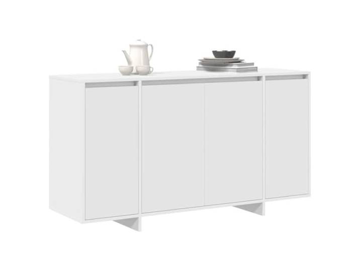 KTHLBRH Sideboard weiß 135 x 41 x 75 cm Holz mehrschichtig 4 Scharniertüren, Regalbretter, minimalistischer Stil, für Wohnzimmer oder Esszimmer