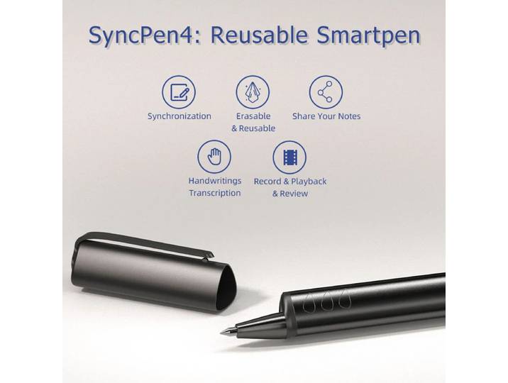 Ensemble de stylos intelligents effaçables et réutilisables SyncPen4, système d'écriture intelligent et précis pour carnet intelligent, prend en charge le stockage hors ligne.