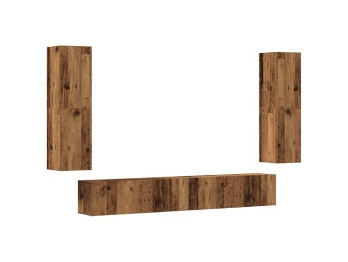 TV-Schrank zur Wandmontage, modernes Design, platzsparend, praktische Aufbewahrung, 100 x 30 x 30 cm, aus Holzwerkstoff, altes Holz, 4 Stück