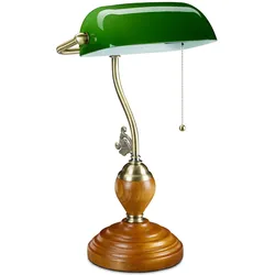 Relaxdays, Tischlampe, Bankerlampe (E27)