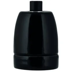 Porzellan Fassung E27 Schwarz