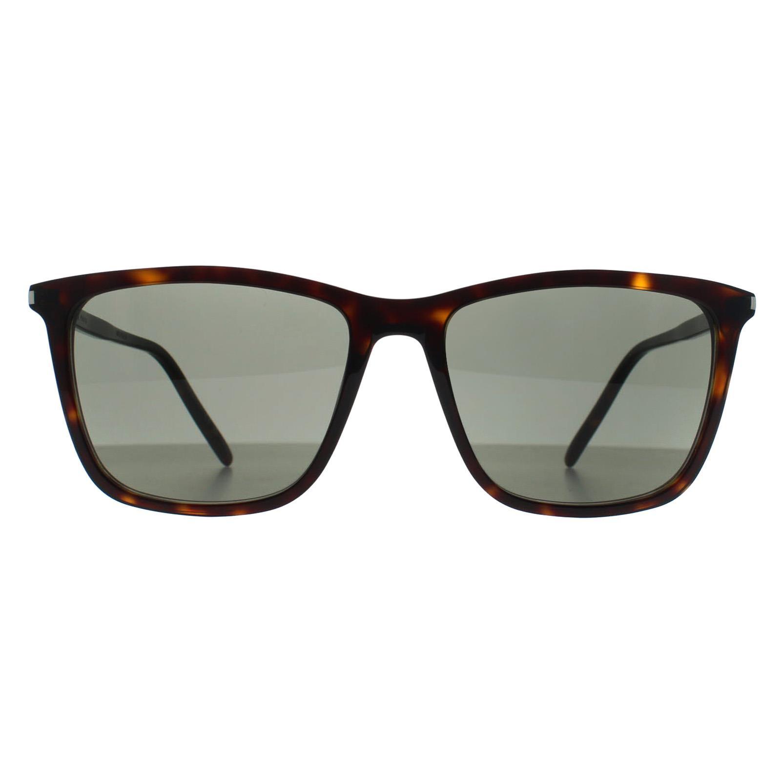 Saint Laurent Square Vrouw Donker Gespikkeld Havana Grijs SL 851