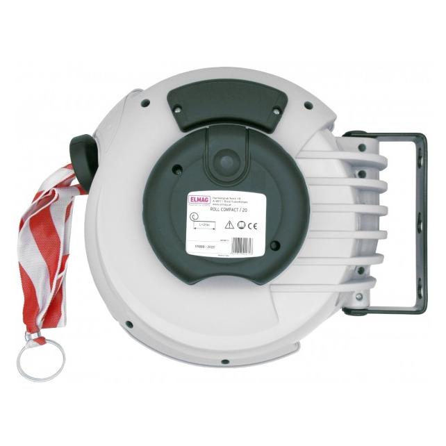 Elmag - Autom. Aufroller mit Absperrband Roll Compact, mit 20 m rot/weissem Band (42271)