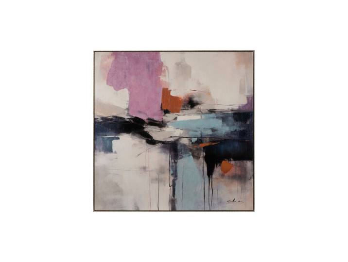 Handgemaltes, gerahmtes Bild „Purple meets Blue“ 80 x 80 cm Multicolor Crea Collection