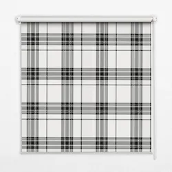 INNENROLLO - Fensterrollo - Rollo - 90x180 cm - Graues Tartan