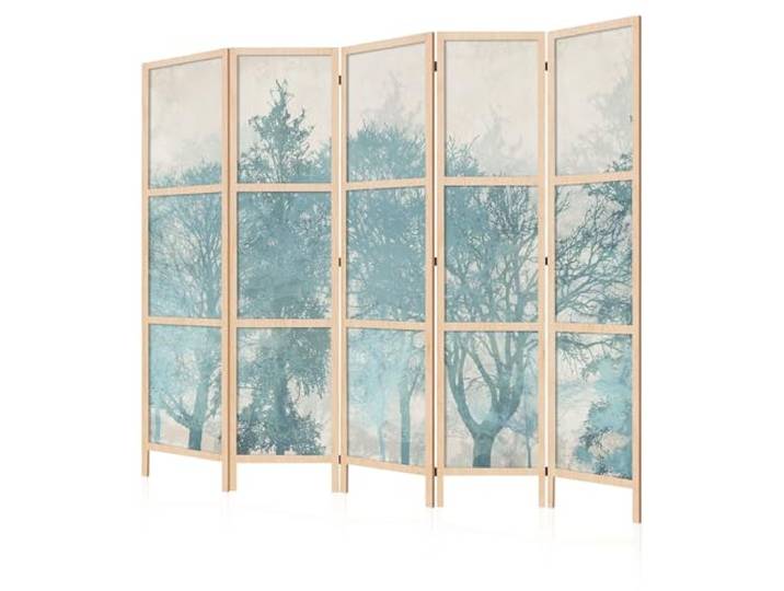 LUMASOUL Japanische Trennwand Paravent Raumteiler 225x172 cm Wald 5 teilig Dekorativ, Shoji-Stil, faltbar, freistehend, als Sichtschutz für Wohnräume
