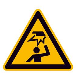 WOLK DIREKT Warnschild,Folie,Warnung vor Hindern. im Kopfbereich,10,0 cm DIN EN ISO 7010 W020 210.A8210