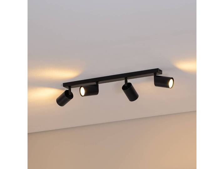 Deckenstrahler Zoom, 4-flammig, schwarz Zoom SIGMA, dimmbar, schwarz, für Wohn- / Esszimmer, Metall, Modern, Strahler