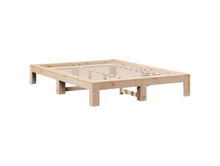 KTHLBRH Bett aus massivem Kiefernholz, 140 x 190 cm Lattenrost inklusive, stabile Struktur, stabile Füße, Matratze nicht im Lieferumfang enthalten