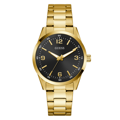 Quarzuhr GUESS "EASTON", gold (goldfarben), Armbanduhren, Herren, Quarzuhr, Armbanduhr, Herrenuhr, Edelstahlarmband