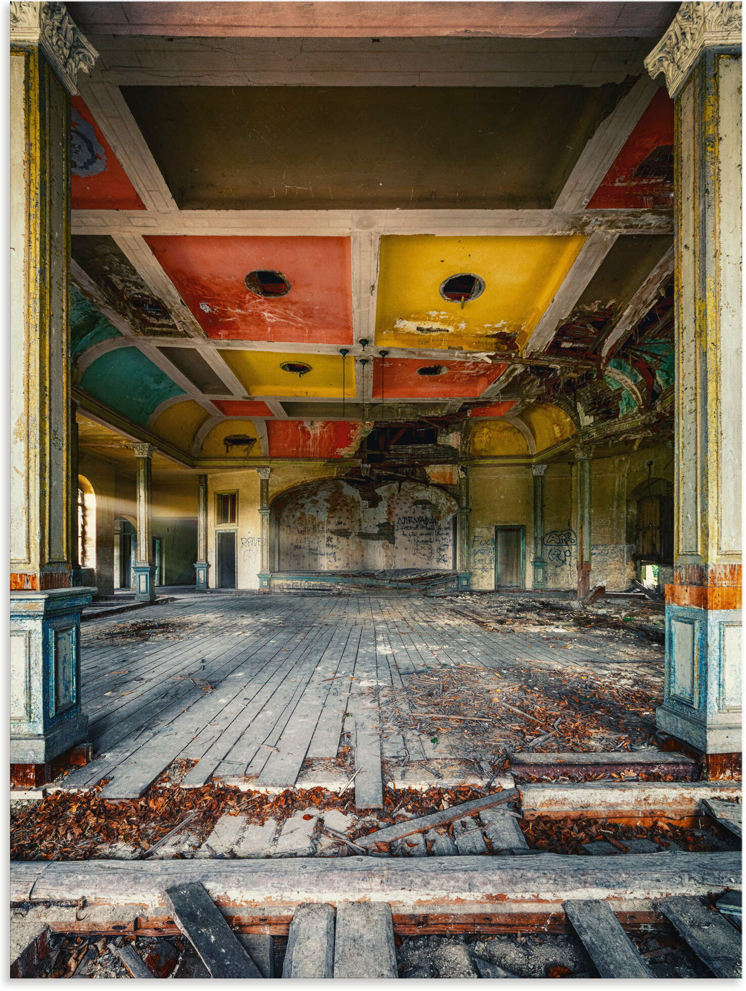 Wandbild ARTLAND "Lost Place - Der letzte Tanz Tanzsaal", bunt (farbe bild(er): bunt), B:60cm H:80cm, Bilder, als Alubild, Poster in verschied. Größen