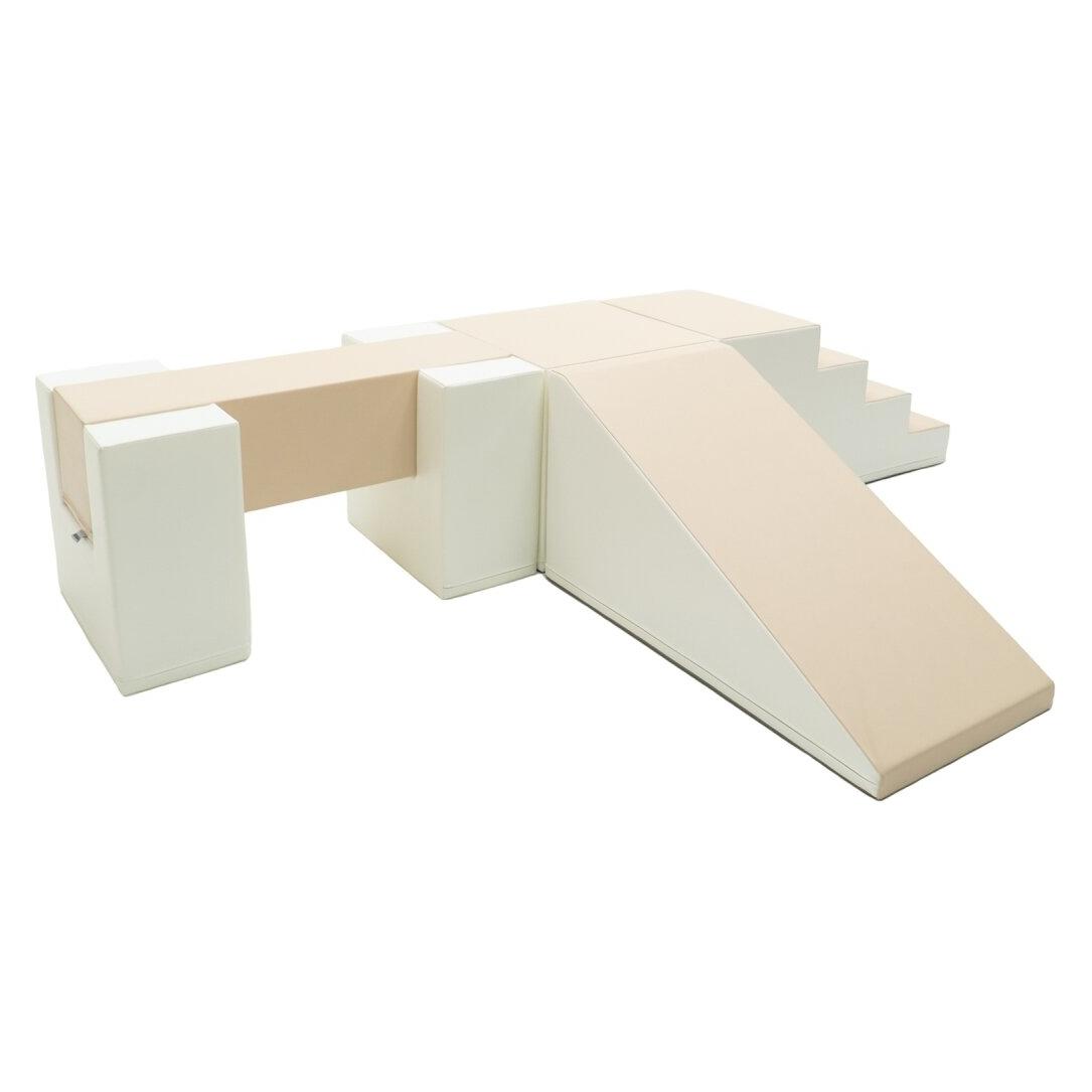 Iglu SET Balance Bridge 3 - Weiss/Beige - Bunte Balance-Brücke aus Schaumstoffbausteinen für Kinder (64686892)