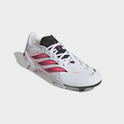 Fußballschuh ADIDAS PERFORMANCE "PREDATOR LEAGUE, NATURRASEN", Herren, Gr. 44, pink (cloud weiß, solar turbo, core schwarz), Synthetik, Textil, Schuhe Fußballschuh, Außensohle für Rasen und feste Böden