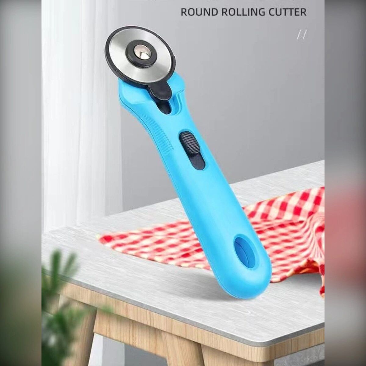 INF Cutter rotatif rose en ABS avec lame circulaire en acier interchangeable pour papier, tissu, cuir et plastique