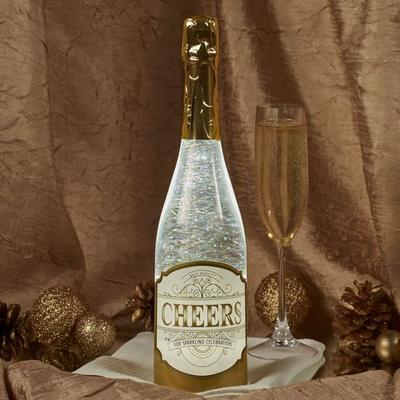 Ganz Usa, Llc LED Swirl Decorative Champagne Bottle Clear , Clear