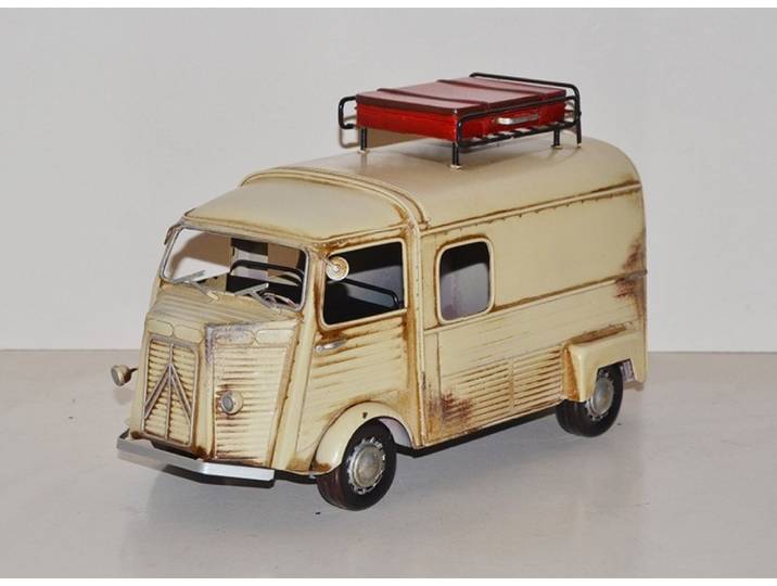 JS GartenDeko Modellauto Modellauto Citroën Typ H Oldtimer L 34 cm Retro Design aus Blech