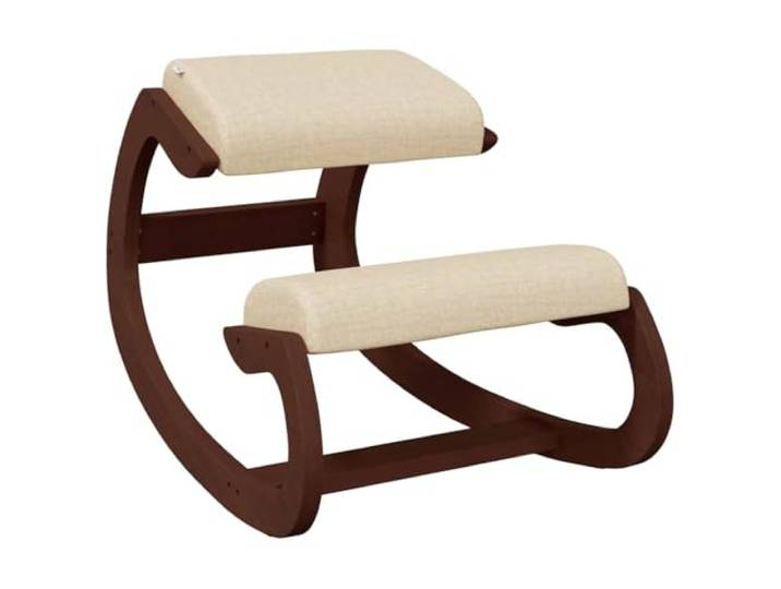 Stuhl Kniend Creme aus Birkensperrholz 55x84x55 cm Ergonomisch Ergonomische Position, schwingende Mechanik, Schaumstoffunterlagen, stabiles Sperrholz, für Büro und Zuhause
