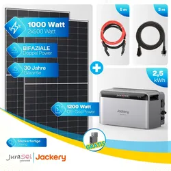 Jackery SolarVault 3 Pro Balkonkraftwerk Speicher Set 1000 Watt - 2.5 kWh inkl. Gratis Smarmeter