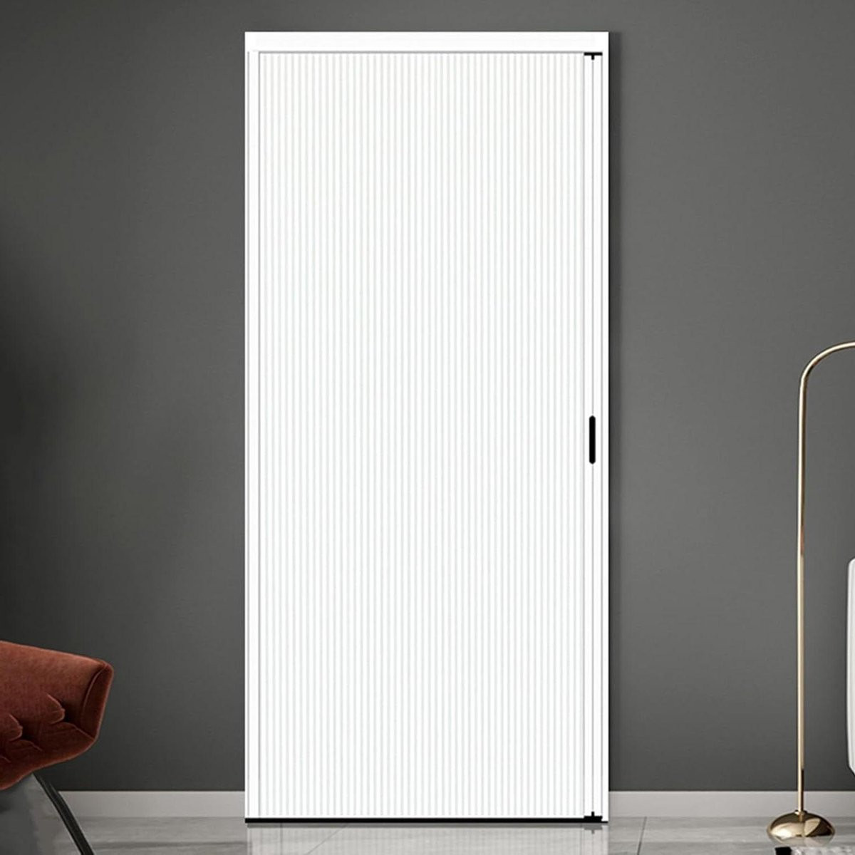 Wit Vouwdeur Kamerverdeler - Magnetische Schuifdeur - Volledig Verduisterend - B: 1016 cm, H: 2032 cm