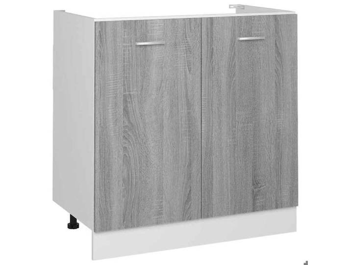 Meuble bas de cuisine - ORVEL - Meuble sous-évier de cuisine  - Lyon -  - Gris Sonoma - 80x46x81 5 cm - Bois d'ingénierie 47499
