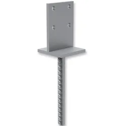 Pfostenträger, T-Form, zum Einbetonieren, 130 x 70 x 70 mm, 4 mm stark, Stahl verzinkt