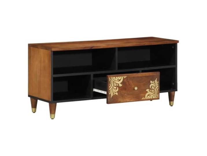 TV-Schrank Honigbraun 100 x 33 x 46 cm Massivholz Mango Holzwerkstoff,Regal mit Schubladen,wandmontiert,Mediengeräte,Bücher,Deko,Flachbildschirm,Konsole