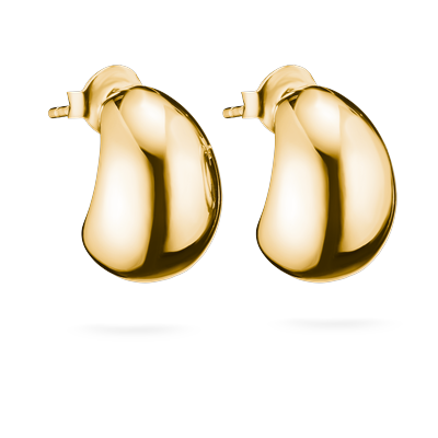 Paar Creolen THOMAS SABO "Tropfenförmige Creolen gelbgoldfarben", gold (gelbgoldfarben), Ohrringe, Damen, Metall